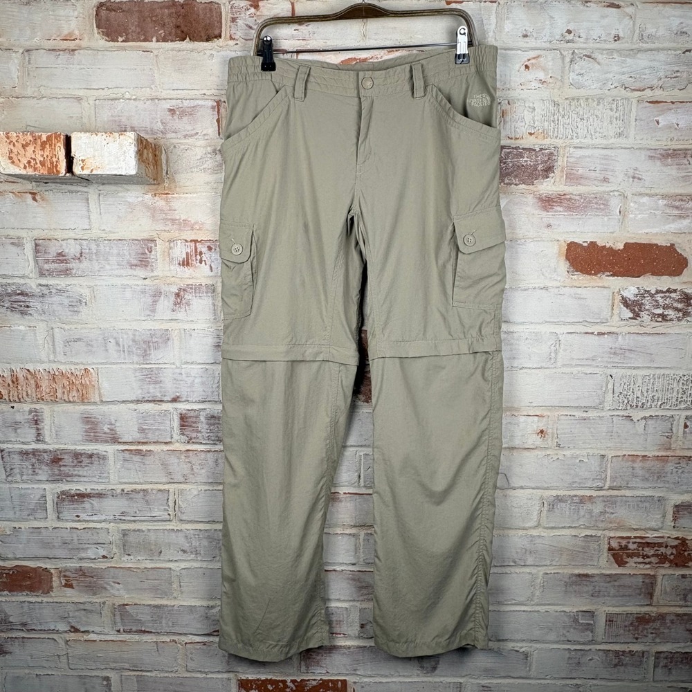 Classic The North Face Convertible Zip-Off Hiking Pants Women's‎ 10 Khaki Cargo